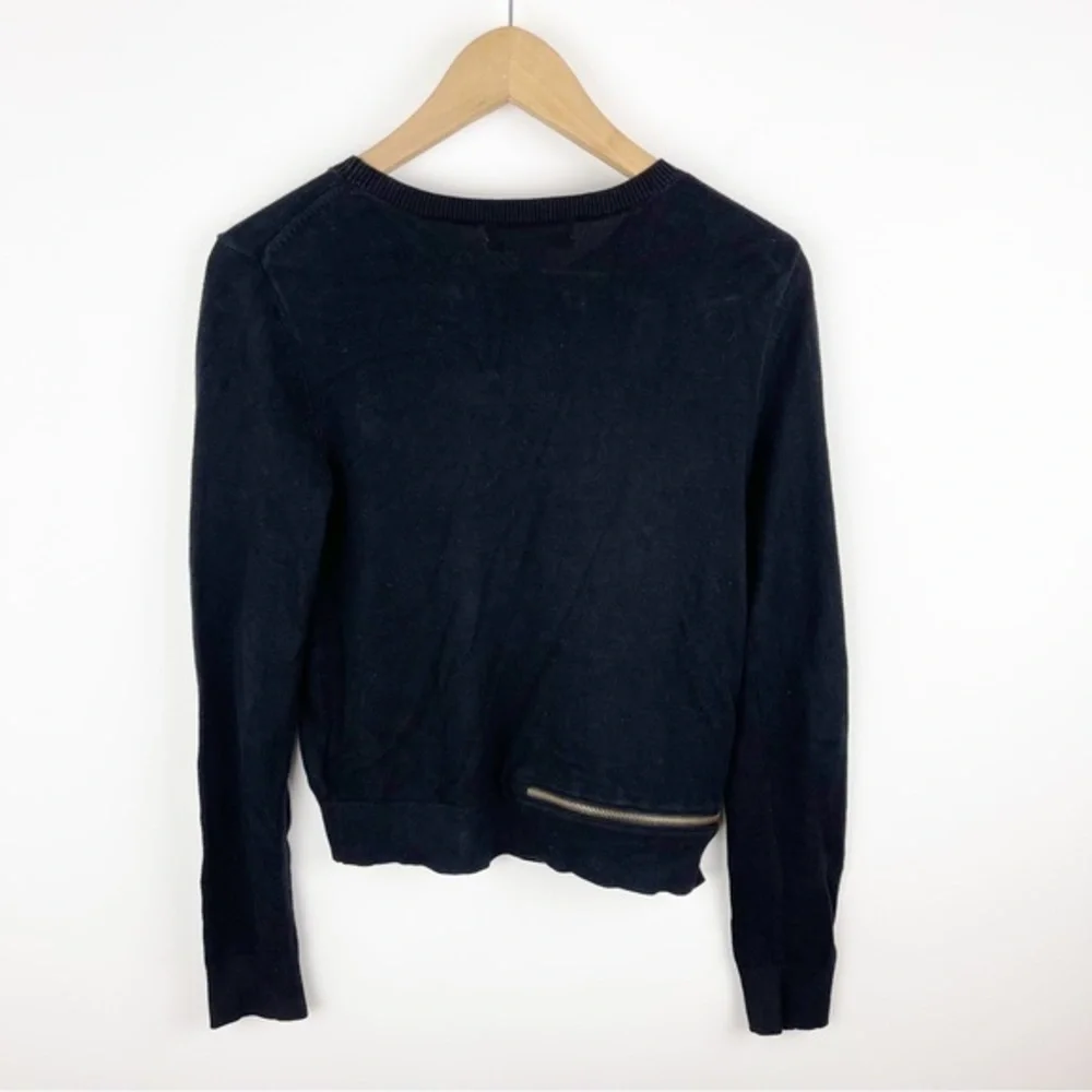 MICHAEL Michael Kors Black Pullover Sweater Zipper Detailing Size‎ Extra Small